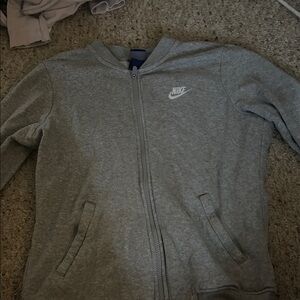 Nike Kids Heather Gray Zip-Up Jacket
